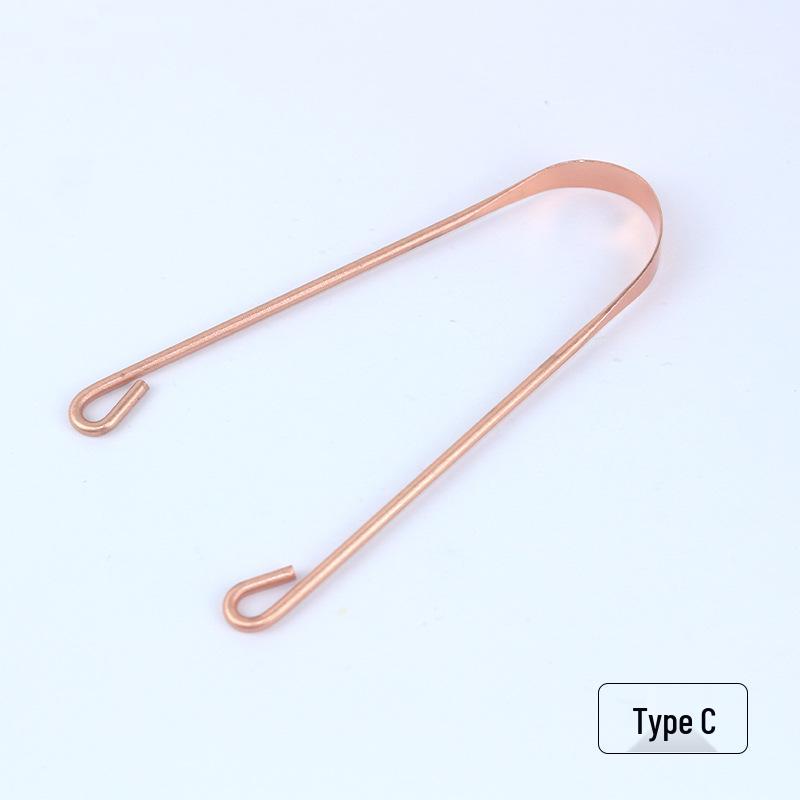 Фиолетовый Медный U-образный Скребок для Языка с Покрытием-Щеткой - Инструмент для Ухода за Полостью Рта