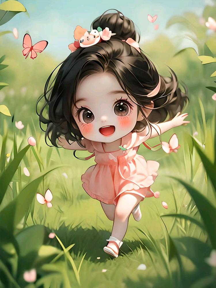 

Diy 5d Алмазная картина Мультяшная девушка Алмазная вышивка Полный Круглый Квадратный Мозаичный Набор для вышивки крестом Украшение для дома Full Round 20x30CM