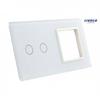 Livolo Panel Szklany Biały Podwójny 702G-61 Włącznik 2 + Gn
