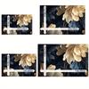 Diamond Velvet Mat Anti Slip Point Plastic Backing Nordic 3D Floral Dark Blue Golden Large Area Mat Living Room Bedroom Office