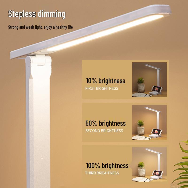 LED Eye-Protective Folding Table Lamp: Bedside, Study, USB Night Light for Dorms and Bedrooms