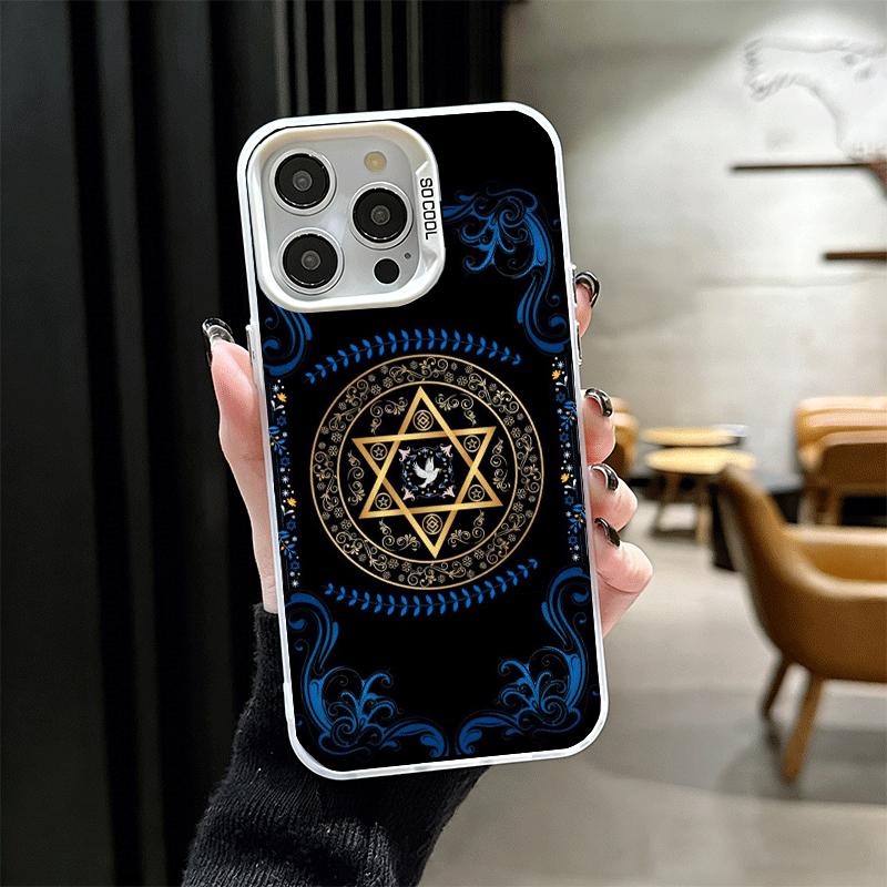 

David Jewish Star Symbol Shockproof Phone Case for iPhone 17 Air 16 16E 15 Pro Max 14 Plus 13 Mini 12 Back Cover Anti Fall Funda iPhone 16 Pro