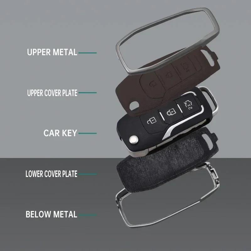 Zinc Alloy Remote Car Key Shell Case For Ford F150 F250 F350 Explorer Ranger KA Fiesta Mondeo Focus Kuga Escort Fob 2/3 Buttons