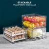 1pc Large Capacity Egg Holder for Refrigerator - Clear Double Layer Drawer Type  Box with Removable Egg Tray and Drain Tray