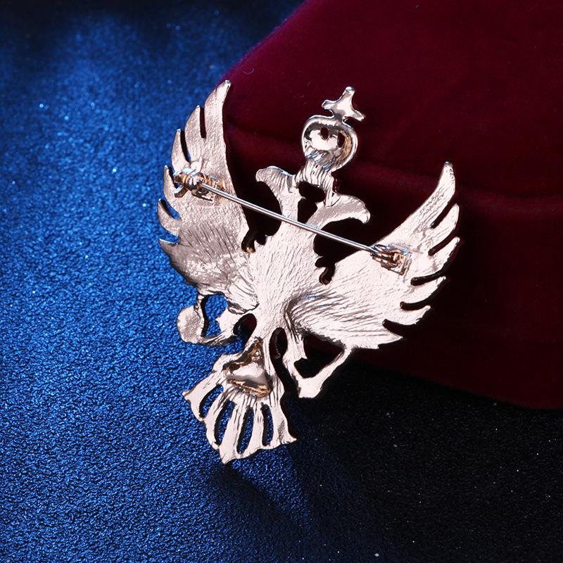 Men's Russian Double-Headed Eagle Crown Brooch - Suit Jacket Pin Emblem