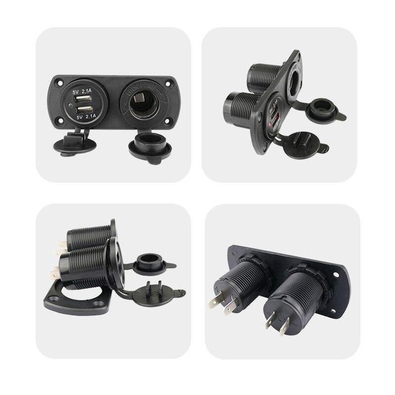 Splitter priză 12V 4.2A Încărcător USB dublu Priză adaptor de curent pentru mașină, barcă, motocicletă marină