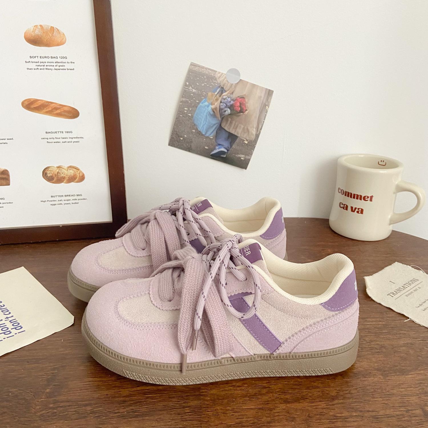 

Dexun board shoes women s round head autumn new chic niche Korean version bread shoes student sports ugly cute little white shoes 40