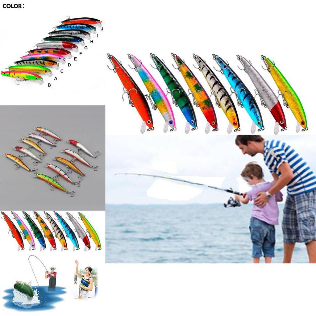 Durable Plastic Fishing Lures Set 10 Colors 8.5g 9.5cm Realistic Minnow Baits