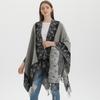 New split shawl autumn and winter imitation cashmere warm fringed cape scarf