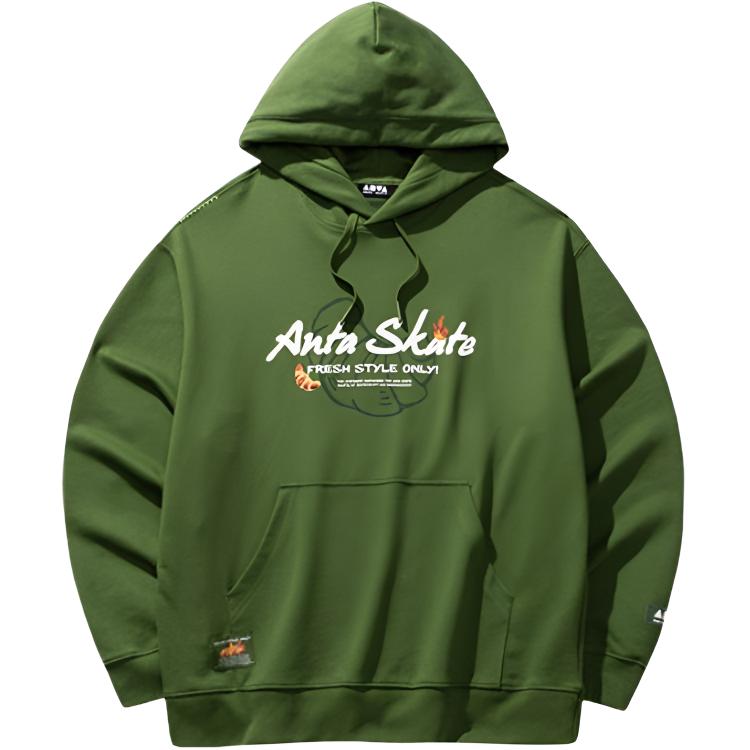 Anta Lifestyle Series Hooded Printed Pullover Comfortable Sweatshirt Unisex sweatshirt 172448703S-2 S