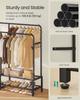SONGMICS Clothes Rail, Heavy Duty Clothes Rack with 7 Storage Shelves, Double Hanging Rods, Metal Coat Rack, Open Wardrobe for Bedroom, Living Room