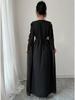 Elegant Retro V-Neck Gold Lace Embroidered Evening Gown
