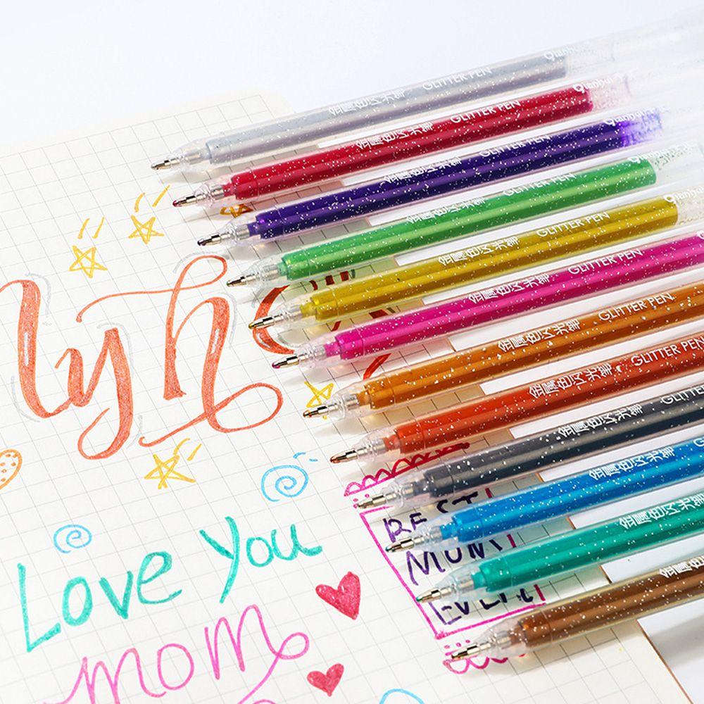 1,0 mm Niedliche Zeichenwerkzeuge Schreibwaren Glitzer Gelstift Leuchtmarker Farbwechsel Textmarker