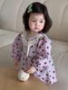 Korean Style Lace Romper Dress for Girls - Autumn Strawberry Princess Dress