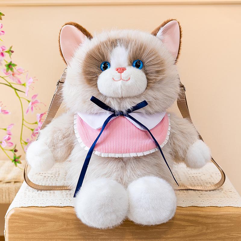 Running Simulation Cat Doll Plush Backpack - Birthday Gift for Girls