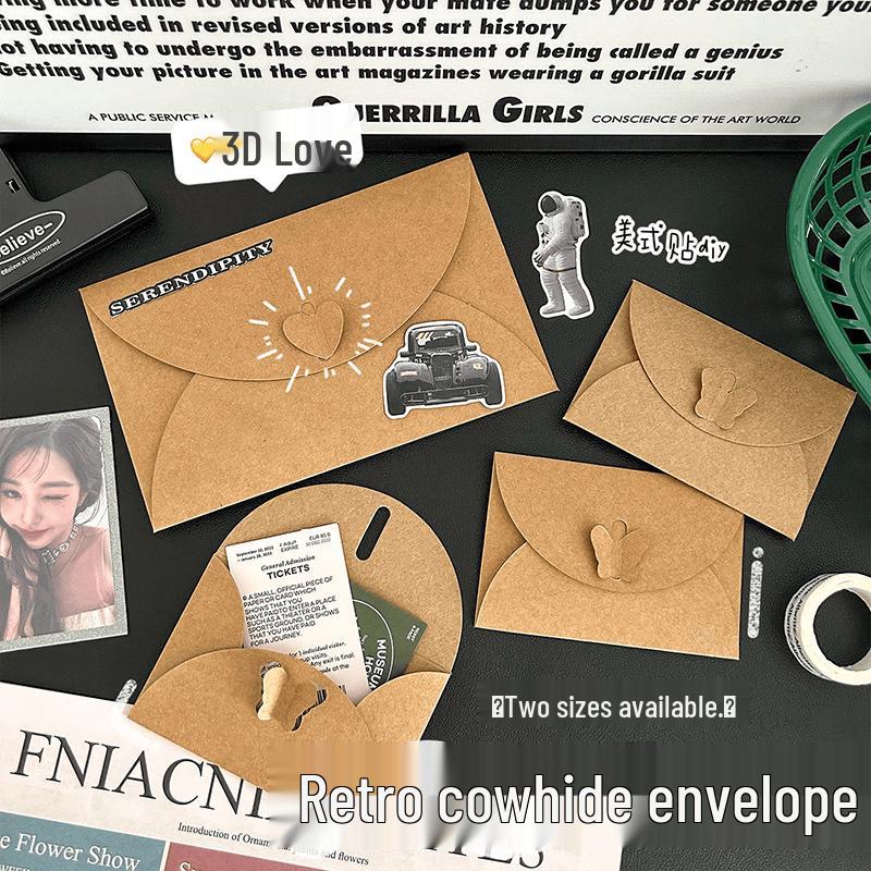 

Large Heart-Shaped Kraft Folding Envelopes, 30-Pack