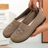 Slip-on Embroidered Printed Women's Shoes Women's Flying Mesh Shoes Flat Comfortable Single-layer Shoes Fashionable Casual Moms Shoes, Women Shoes