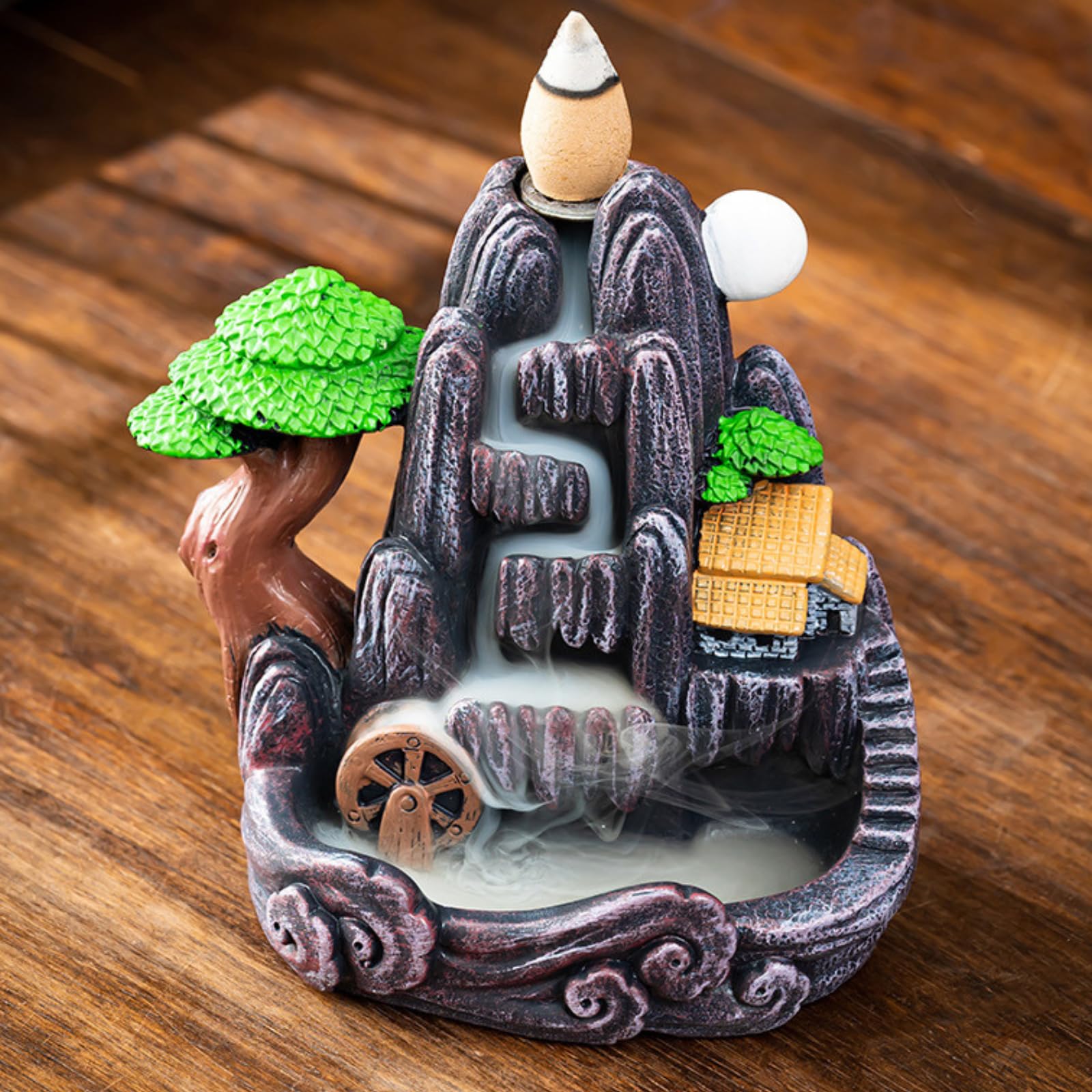 

[Harujio] Backflow Incense Burner, Stylish Ceramic Backflow Incense Burner, Backflow Incense Burner, Flowing Incense Holder, Cute Retro Incense