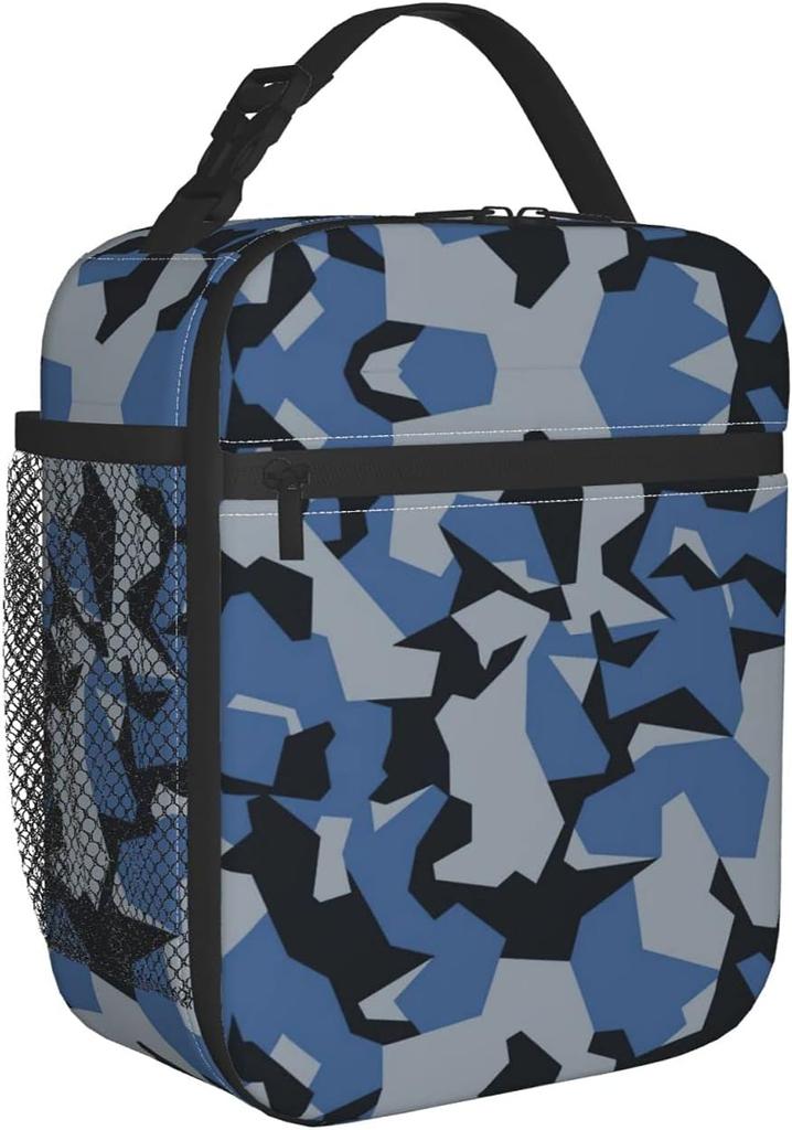 Green Camo Insulated Lunch Bag for Teen Boys Men, Reusable Leakproof Cooler Camouflage Lunch Box Bag for Kids School