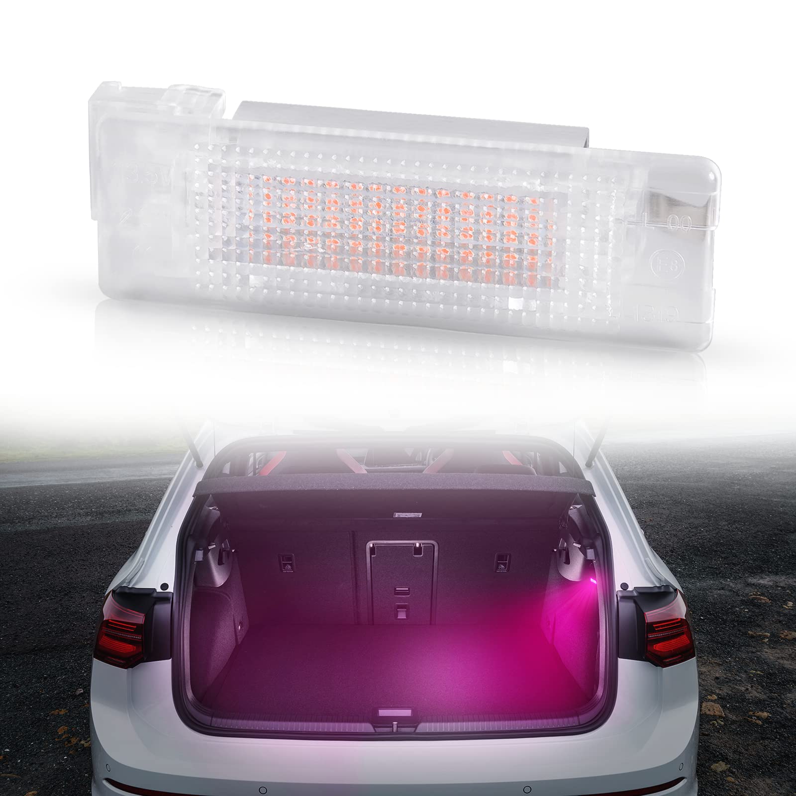 POPMOTORZ Светодиодная лампа багажника Volkswagen (VW) Golf 5/Golf 6/Golf 7 Штыревой фонарь багажника розовый