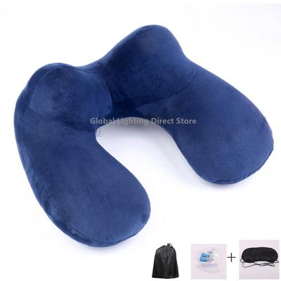 1 Set U-Shape Travel Pillow Air Inflation Neck Pillow Comfortable Pillows For Sleep Home Airplane Pillow With Eye Mask Earplugs