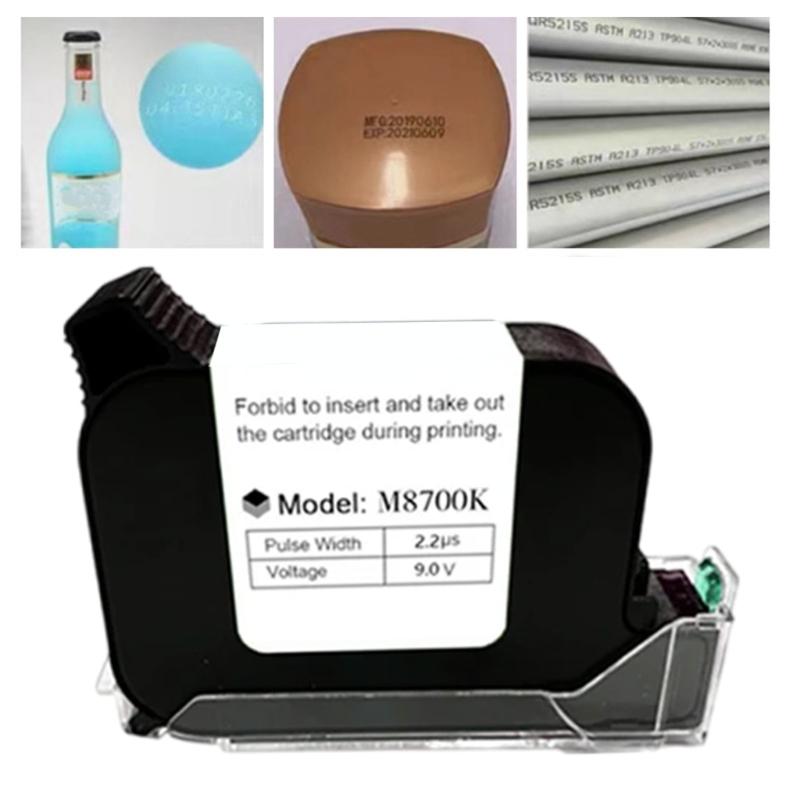 M8700K Black Print Replacement Cartridge High Efficiency for Handheld Printers, Smooth and Bright Printing