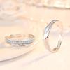 Tone Men 'S And Women 'S Open Lover Finger Ring Italian I Love You Diamond Smooth RingTrendy Finger Ring