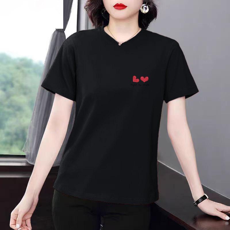 2026 Summer Women's Loose Short Sleeve Round Neck T-shirt - Plus Size, Slimming, Versatile, Simple Design