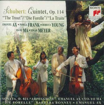 

CD SCHUBERT AX FRANK YOUNG MA MEY Trout Quintet Arpeggione Sonata FCCC41288 SONY Japan Classical Used