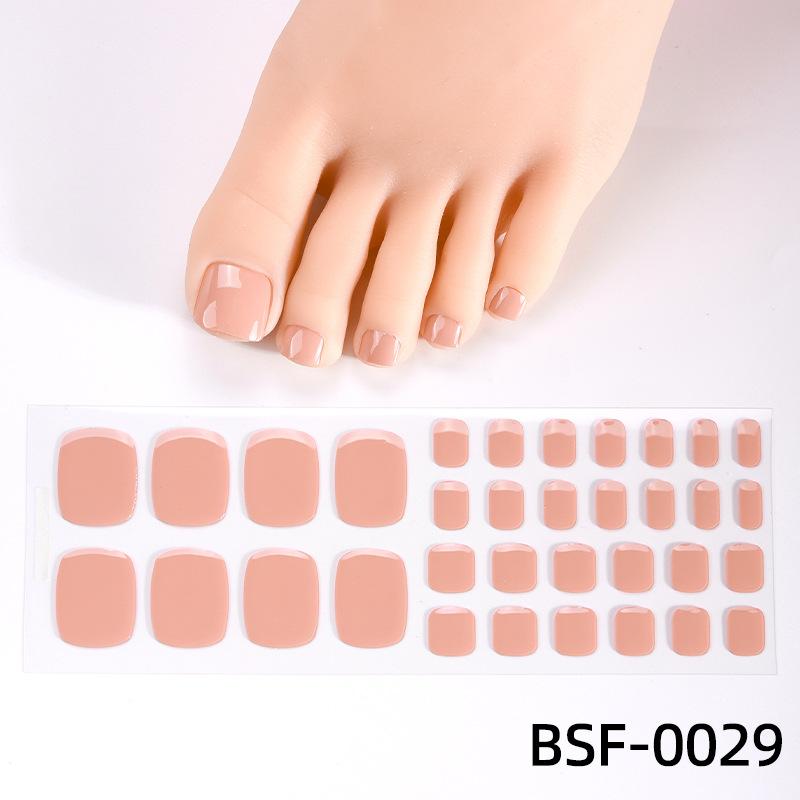 

Наклейки для маникюра с гелем, не требующие запекания, наклейки для ног, однотонная пленка для ногтей с блестками цвета лука-розового, наклейки для ногтей на ногах, полноразмерные наклейки BSF-0029