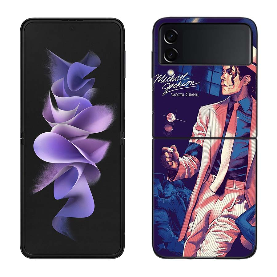 Custodia per Telefono Michael Jackson Per Samsung Galaxy Z Flip 6 5 4 3 5G Nera Coque Rigida Z Flip 7 Cover Z Flip 5 Custodia Capa Fas