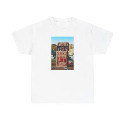 Vintage Inspired American Crayons Tshirt Tops Tee, Grant Wood Company Chicago ArT Shirt Mens Womens Tees Top,