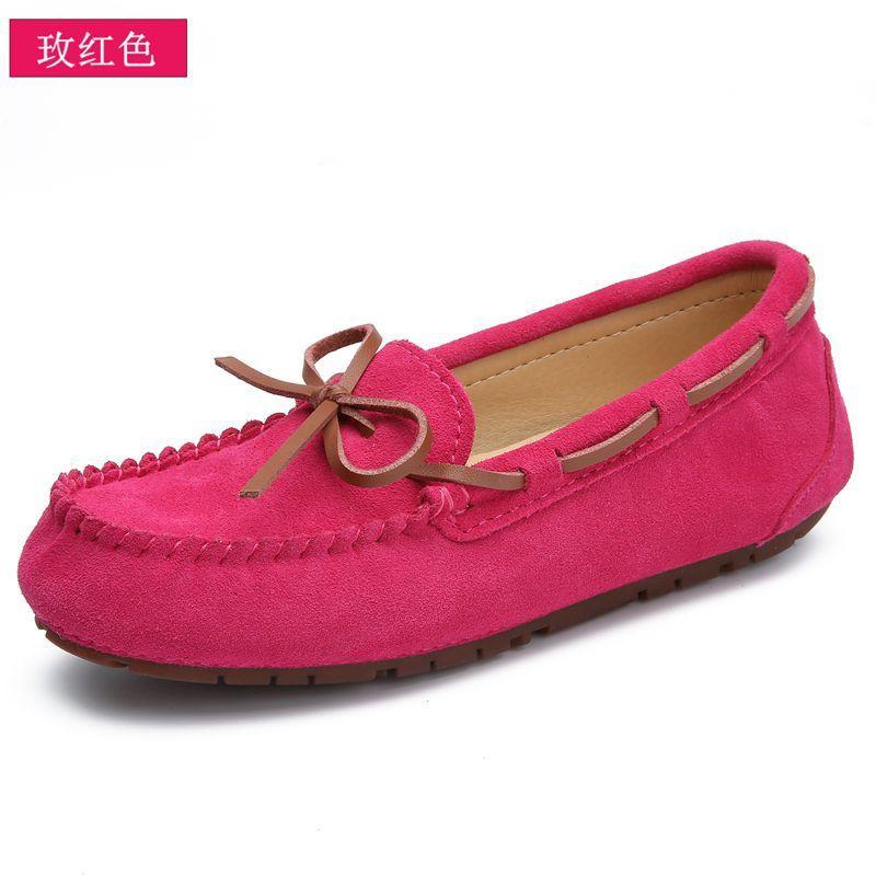 Doudou Shoes Women's New Spring and Autumn Single Shoes Leather Soft Sole Summer Casual Non-slip Pregnant Women Mother Flat Shoes