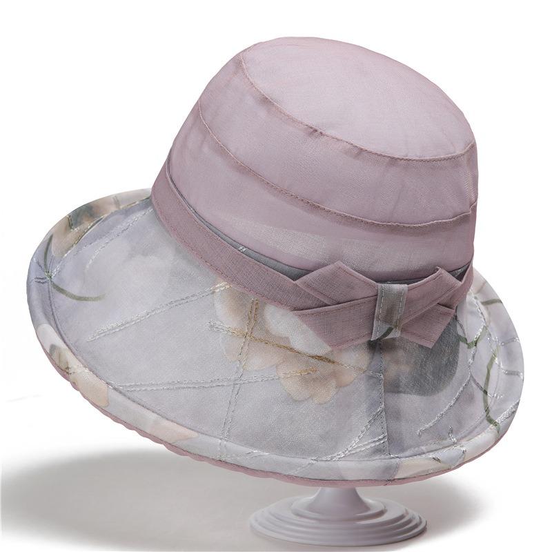Breathable mesh basin hat women's hat spring and summer eaves sunscreen visor elegant basin hat