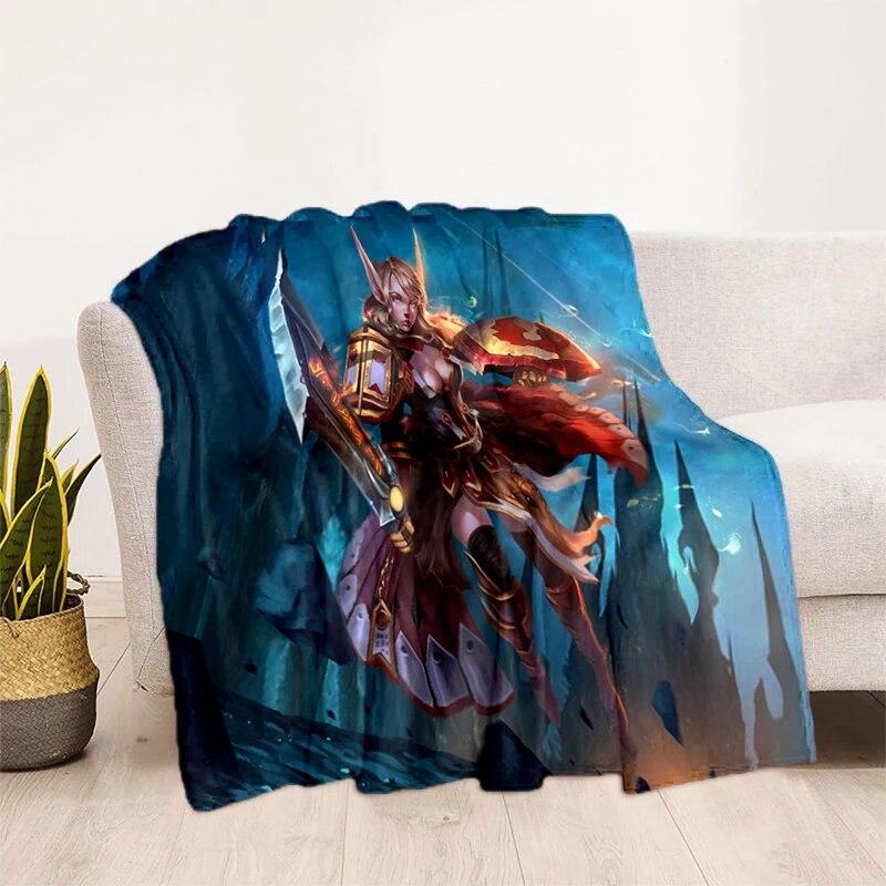 World of Warcraft Pattern Oversized Manta Sofa Bed Cover Soft and Hairy Blanket Plaid Soft Warm Flannel Throw Blankets Fans Gift