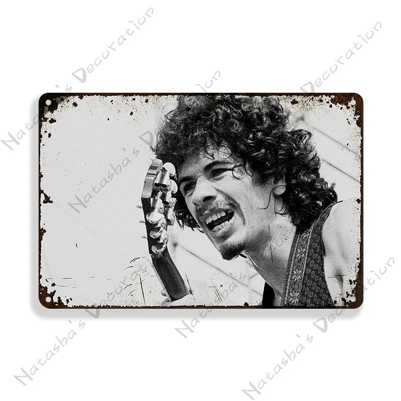 Santana Vintage Poster Music Metal Tin Sign Rock Band Metal Sign Decorative Sign Bar Pub Garage Metal Plate Retro Metal Plaque