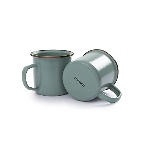 BAREBONES Enamel Cups, Set of 2 [Official Japanese Distributor] (Enamel Cups, Mint Green)