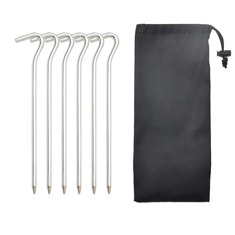 Type 7 Aluminum Alloy Tent Peg and Rope Set with Hammer