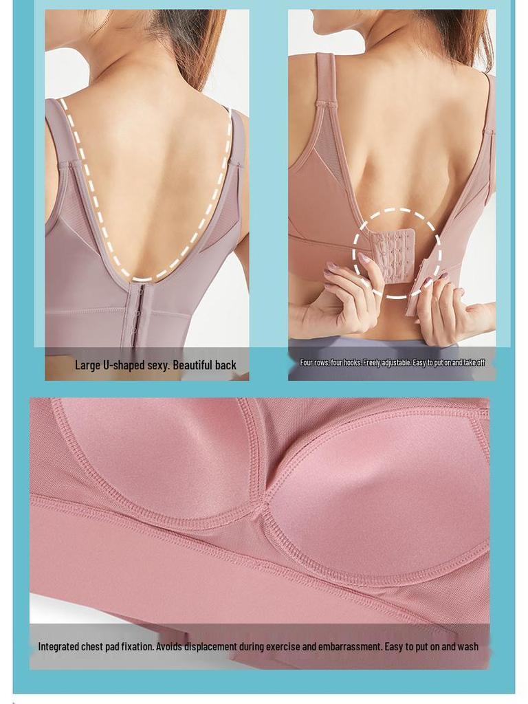Plus Size High-Impact Sports Bra with Push-Up & Beautiful Back Design - Shockproof, Quick-Dry Yoga Tank Top