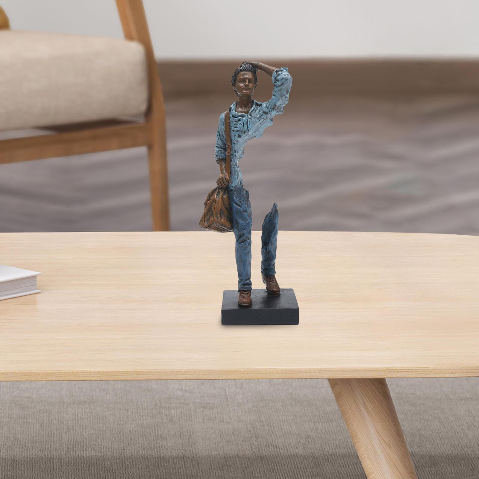 Креативная фигурка Статуэтка Абстрактная фигурка персонажа Украшение Современное художественное украшение Настольный орнамент синий