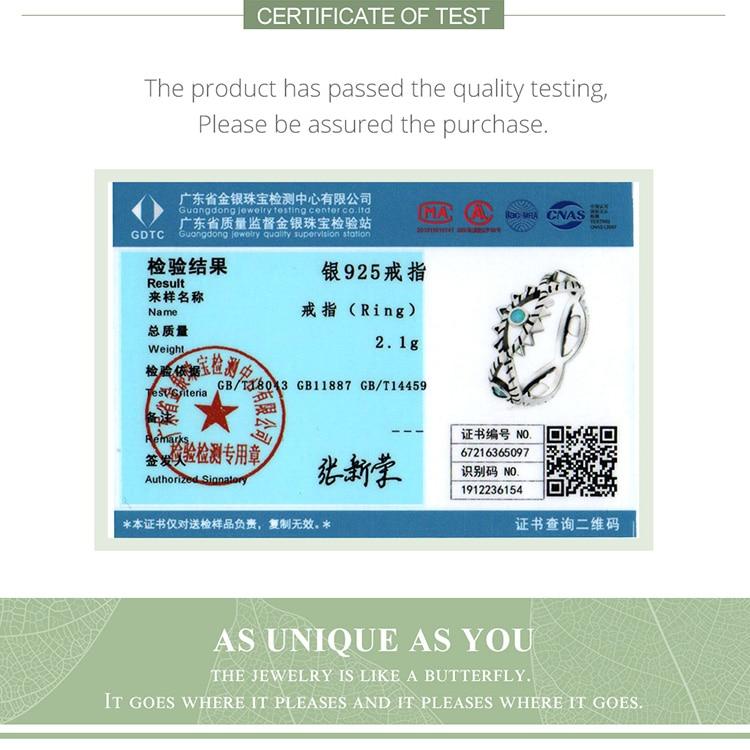 BAMOER 925 Sterling Silver Hollow Design Shining Demon Eye Ring for Women Cool Band Ring Size 6 7 8 Women Statement Jewelry Gift