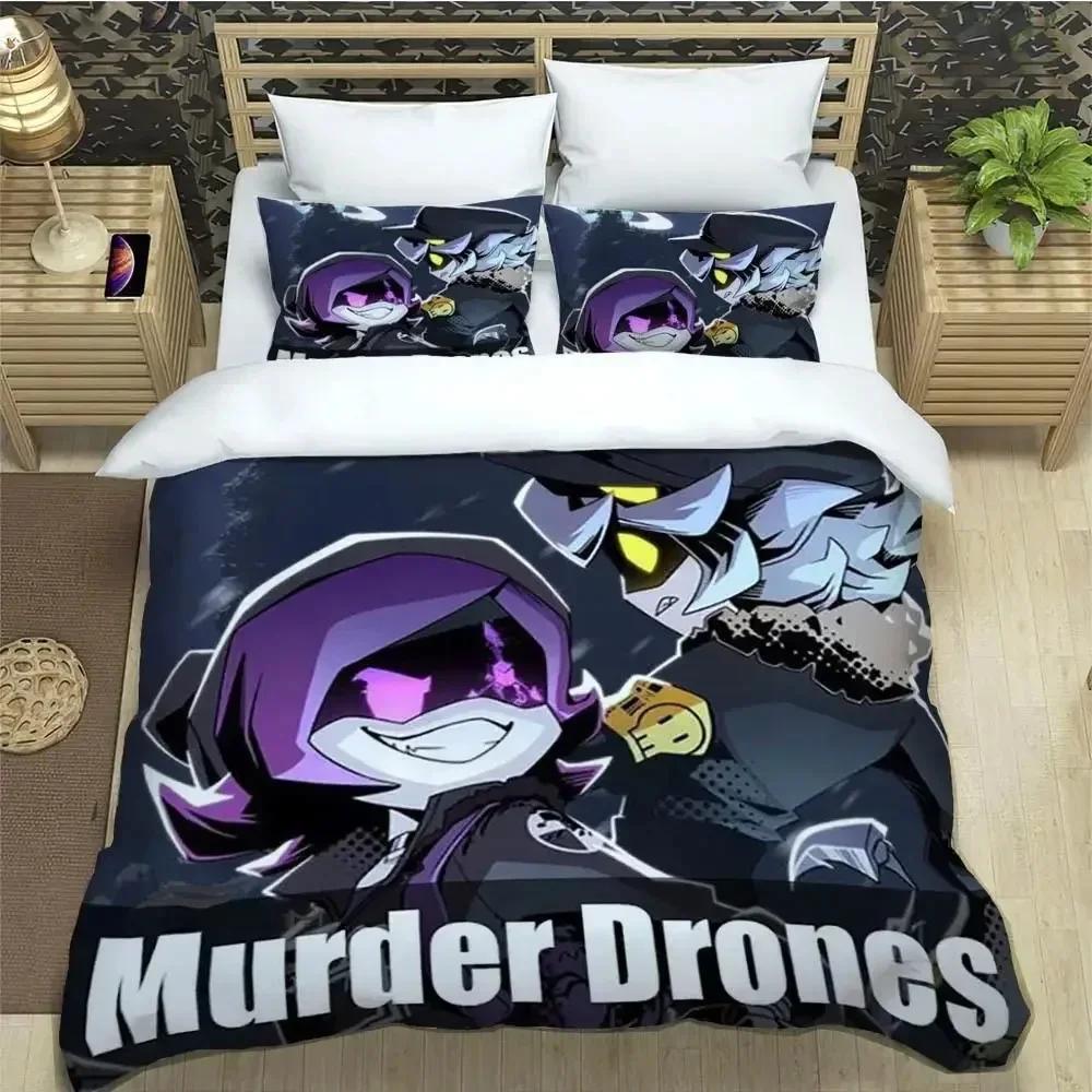 Murder Drones Cartoon Tištěné ložní soupravy nádherné sady potřeb do postele sada povlaků na přikrývku sada přikrývek ložní prádlo luxusní dárek k narozeninám