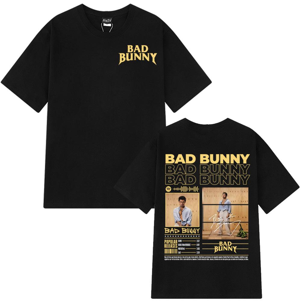 2025 Summer Rapper Bad Bunny Music Album Graphic T Shirt Men Women Harajuku Fashion 100% Pure Cotton Breathable Leisure T-shirt