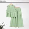 ZANZEA Women Summer Tank Tops and Long Skirts Casual Two Piece Suit Sets