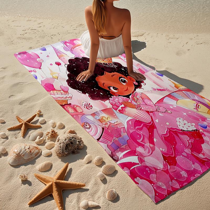 Zwarte Prinses Magische Feest Strandlaken, Super Zacht Microvezel, Cadeau voor Haar/Hem, Verjaardag, voor Zwembad, Strand, Reizen, Huisdecoratie Fan cadeaus