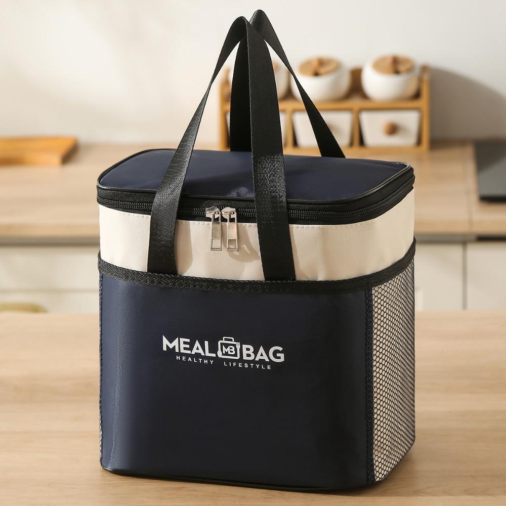 Portable Aluminum foil Lunch Box Storage Bag Thickened Oxford Thermal Insulation Bag Waterproof Thermal Lunch Bag Picnic