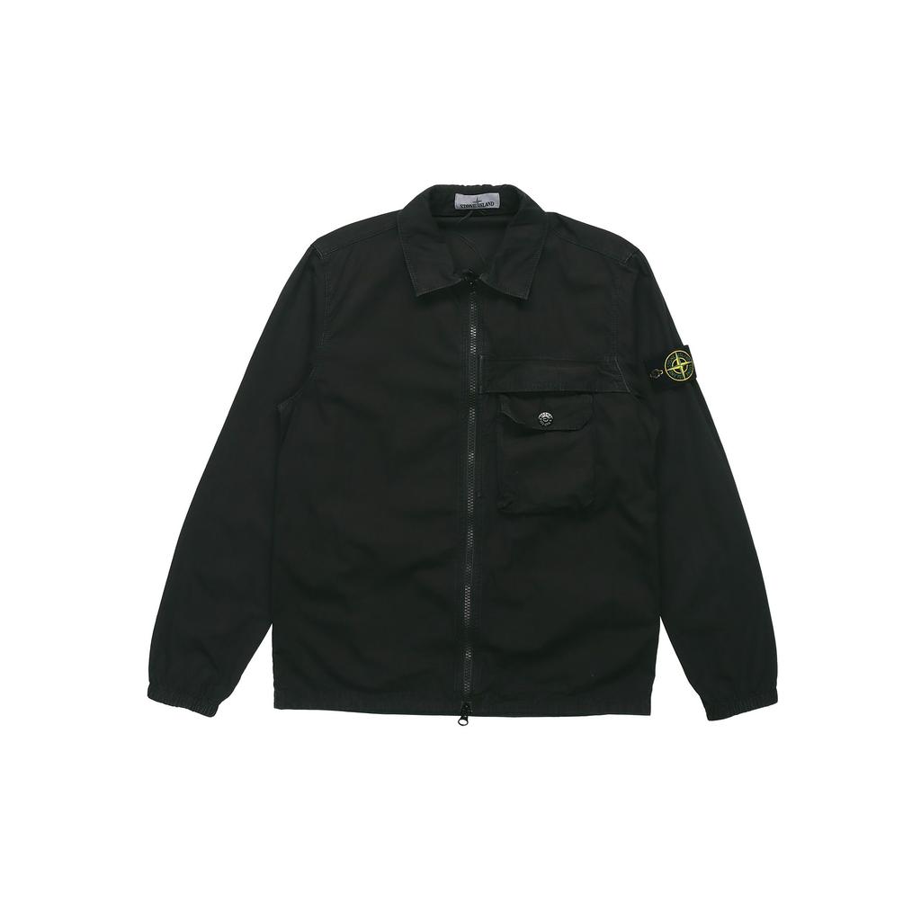 Stone Island Zip Pocket Cotton Dyed Classic Jacket Men jackets Black 7315107WN-V0129