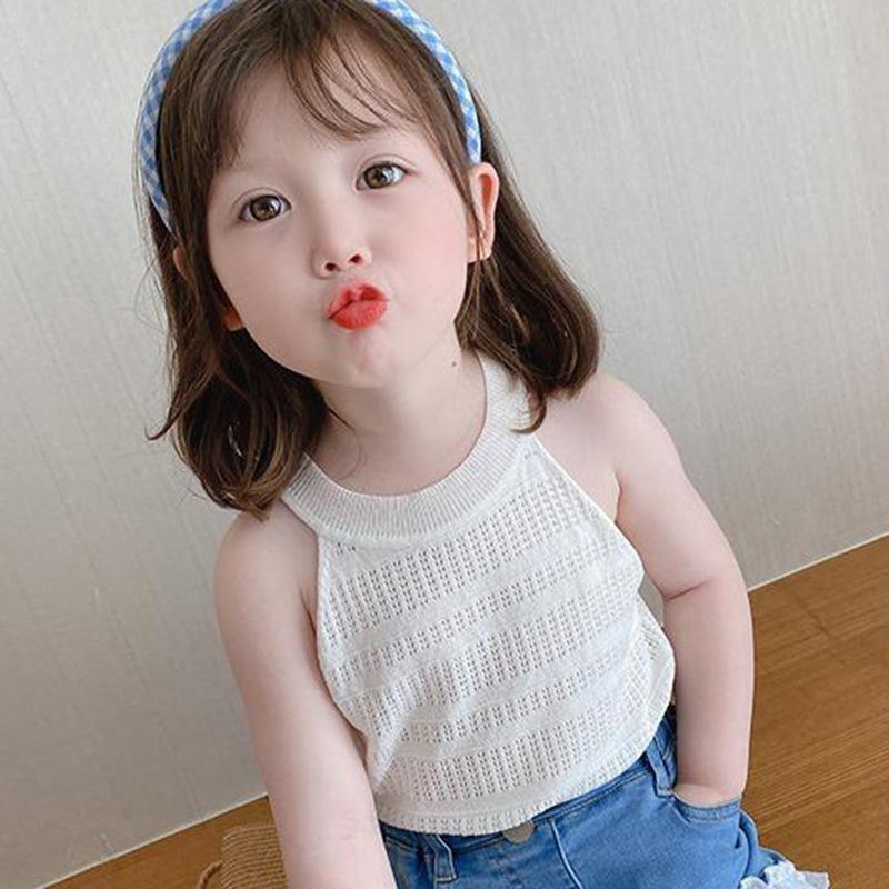 Children Girls Suspender vests Summer Cotton Sleeveless tanks Children Girls Summer Sling Baby Children Girls Vest