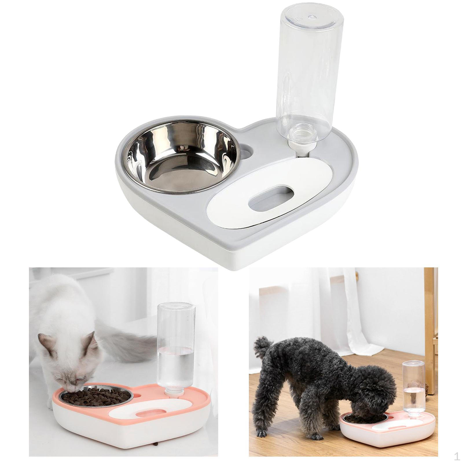 

Bowl Set Pets Automatic Water Food Dispenser Pet Feeder серый