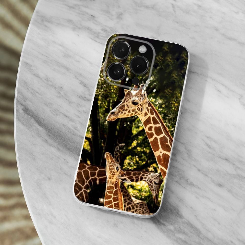 

Animal Giraffe Cute Phone Case For iPhone,14,13,12,15,Pro,Max,Plus,11,17,16,X,XS,XR,SE,Mini Transparent Soft Cover iPhone12PRO